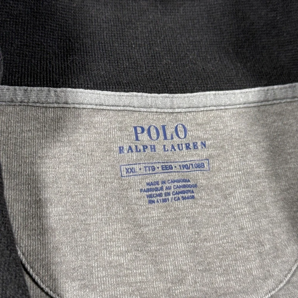 Polo Ralph Lauren Pullover Mens XXL Gray Snap Neck Long Sleeve Sweatshirt
